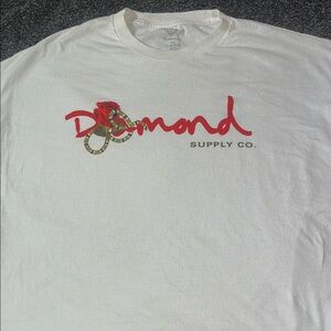 Diamond Supply Co. Red and White Tee
